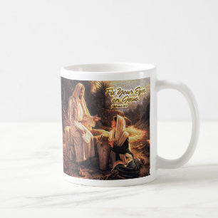 Taza De Café Fijar tus ojos en Jesús 1