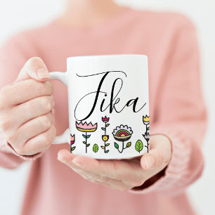 Taza De Café Fika en el Jardín Feliz