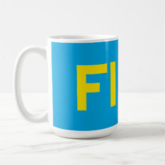 Taza De Café FIKA Negrita Amarillo y Azul