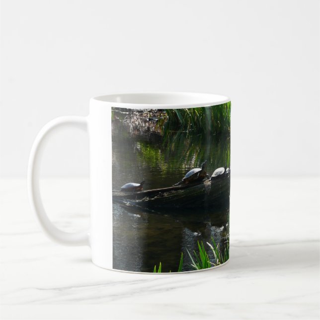 Taza De Café Fila de la naturaleza verde de las tortugas (Izquierda)
