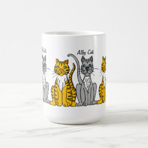 Taza De Café Fila linda divertida de los gatos callejeros del