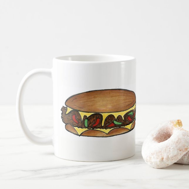 Taza De Café Filadelfia PA Filly Cheese Sandwich de carne (Con donut)