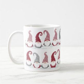 Taza De Café Filas de gnomos de vacaciones en la nieve