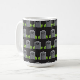 TAZA DE CAFÉ FILAS DE HALLOWEEN GRAVE STONES