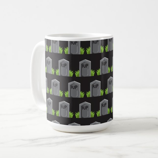 TAZA DE CAFÉ FILAS DE HALLOWEEN GRAVE STONES (Anverso izquierdo)