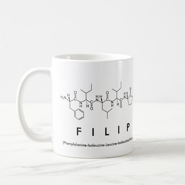 Taza De Café Filip peptide nombre mug (Izquierda)