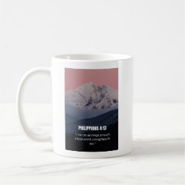 Taza De Café Filipenses 4:13 KJV Versículo Bíblico Montaña y Bo