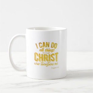 Taza De Café Filipenses 4:13 Oro Cristiano