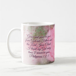 Taza De Café Filipinas 1:2-3 Gracia y paz para ti rosa