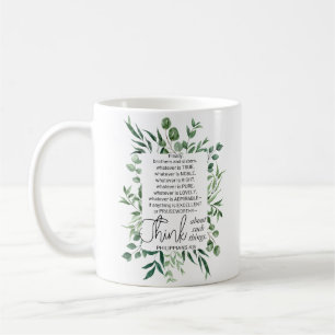 Taza De Café Filipinas 4:8 Lo que sea Noble Eucalipto