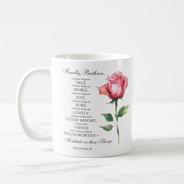 Taza De Café Filipinas 4:8 Lo que sea que sean flores nobles (Izquierda)
