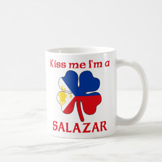 Taza De Café Filipinos personalizada me besan que soy Salazar