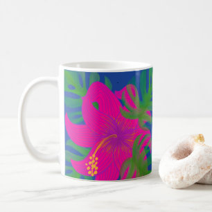 Taza De Café Filodendro de Hibisco Tropical Tropical