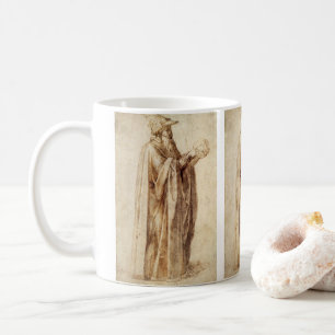 Taza De Café Filósofo griego con cráneo humano de Miguel Ángel