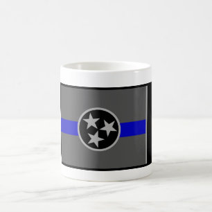 TAZA DE CAFÉ FINA DE LA BANDERA DEL ESTADO DE BLU
