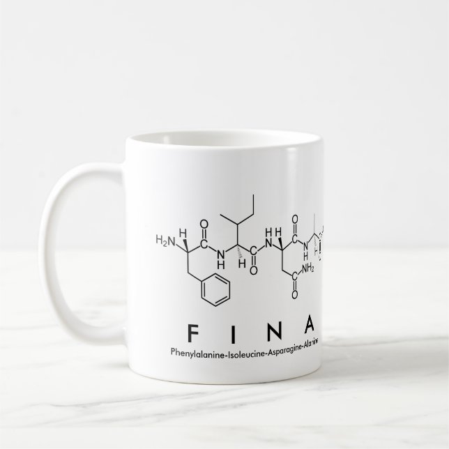 Taza De Café Fina peptide nombre mug (Izquierda)