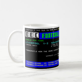 Taza De Café Final Mug del Fútbol Retro - Diseño Ceefax