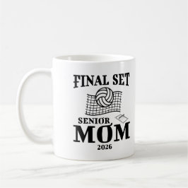 Taza De Café Final Set Senior Mom Class Of 2026 Grad Volleyball