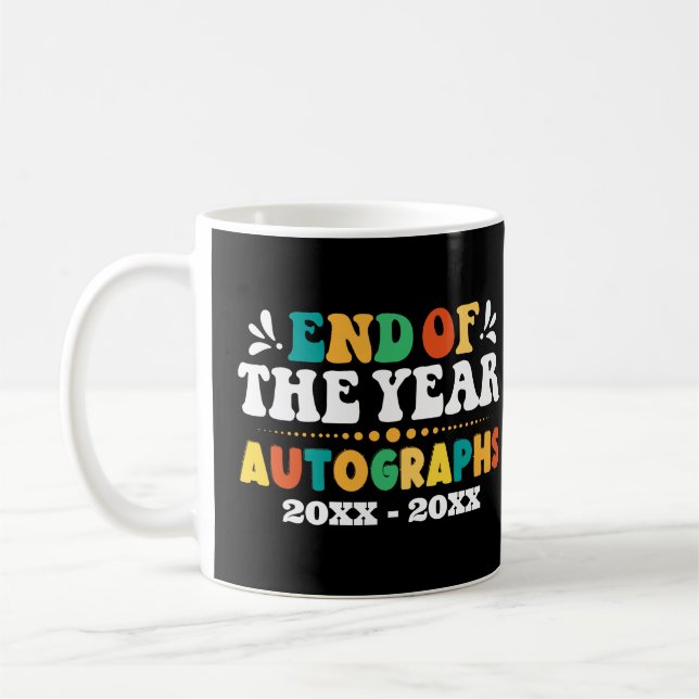Taza De Café Finalización De Las Autografías Del Año Personaliz (Izquierda)