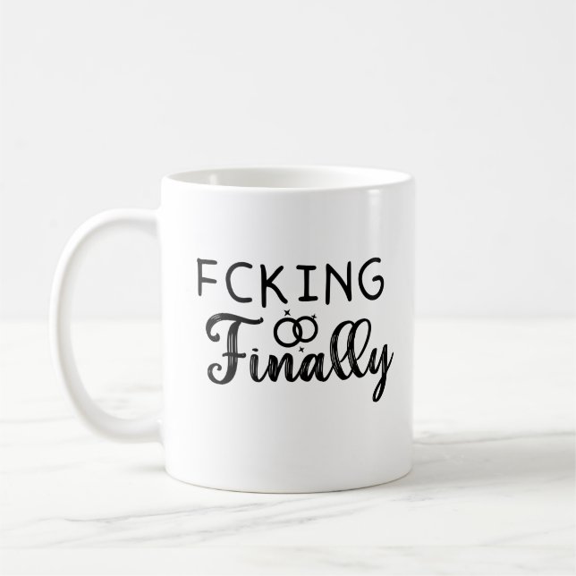 Taza De Café finalmente, regalo de Compromiso Gracioso  (Izquierda)