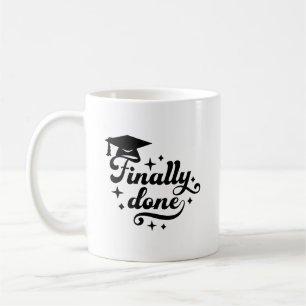 Taza De Café Finalmente Terminado Guión de Graduación Diseño de