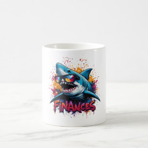 Taza De Café Finanzas Tiburón Mug - gracioso diseño Personaliza