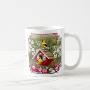 Taza De Café Finches de oro y matorral