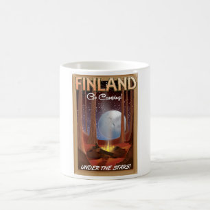 Taza De Café Finlandia acampando bajo el poster de las estrella