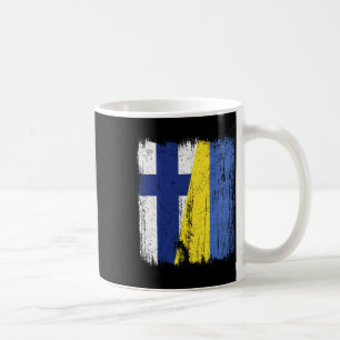 Taza De Café Finlandia Ucrania Media Bandera Herencia Finlandes