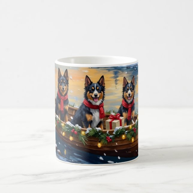 Taza De Café Finnish Lapphund Christmas Boat Holiday (Centro)