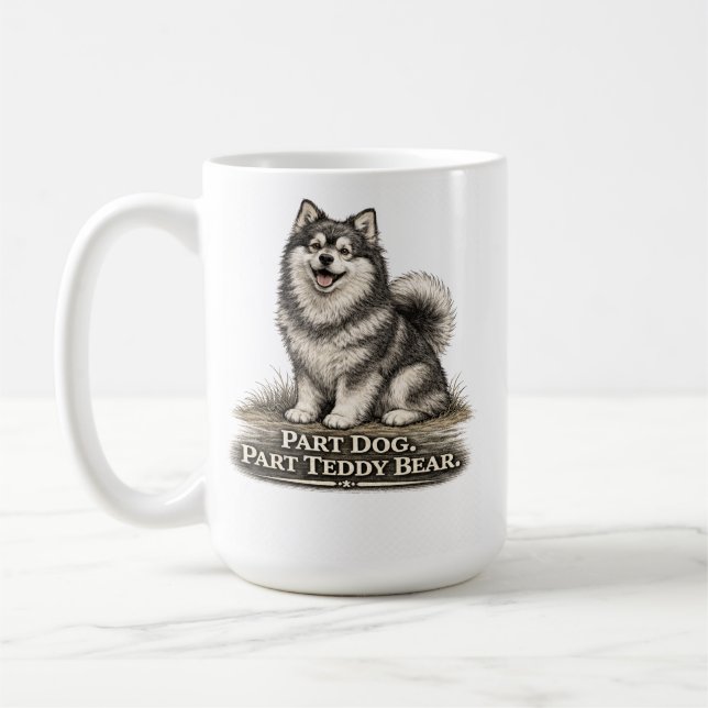 Taza De Café Finnish Lapphund – Part Dog Part Teddy Bear (Izquierda)