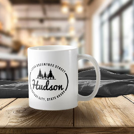 Taza De Café Fir Trees Oval Design ID304