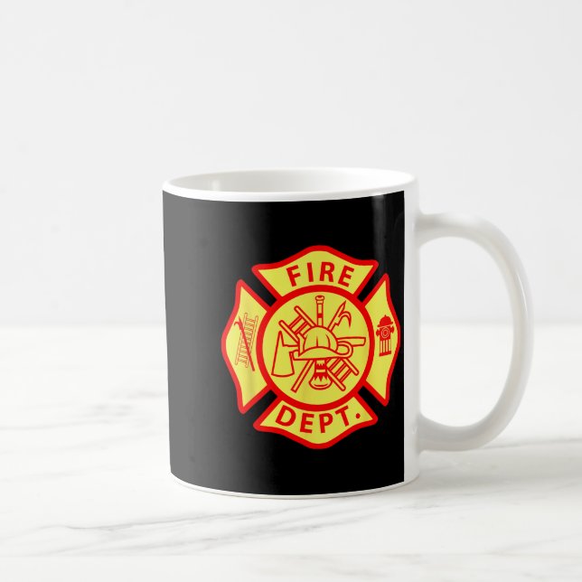 Taza De Café Fire Department Logo Uniform Fireman Symbol Firefi (Derecha)