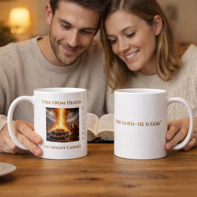 Taza De Café Fire from Heaven on Mount Carmel – Prophet Elijah (Subido por el creador)