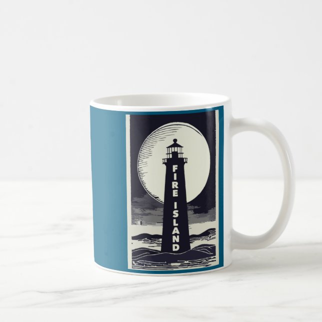 Taza De Café Fire Island Lighthouse New York Moon  (Derecha)