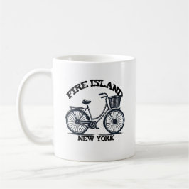 Taza De Café FIRE ISLAND NUEVA YORK bicicleta con cesta bici 