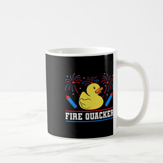 Taza De Café Fire Quacker Rubber Duck 4 De Julio (Derecha)