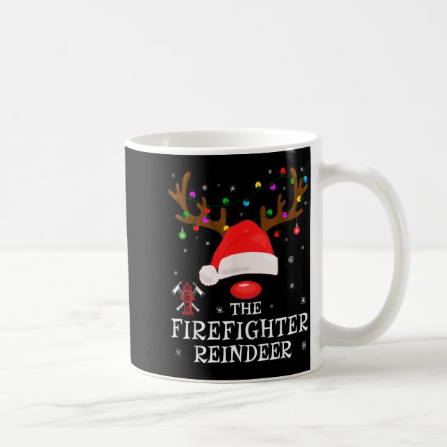 Taza De Café Firefighter Reindeer Family Matching Christmas Pjs (Derecha)