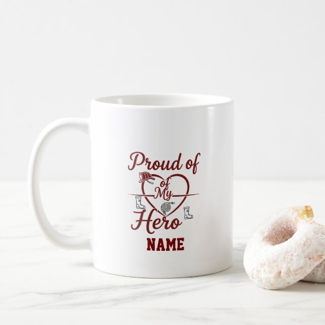 Taza De Café Firefighter Wife Custom Name Mug (Con donut)