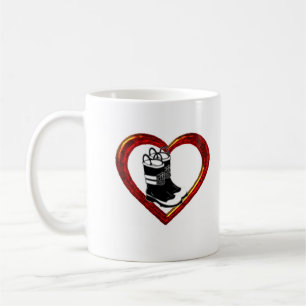 Taza De Café Firefighters_Wife, corazón, botas, se casó con,