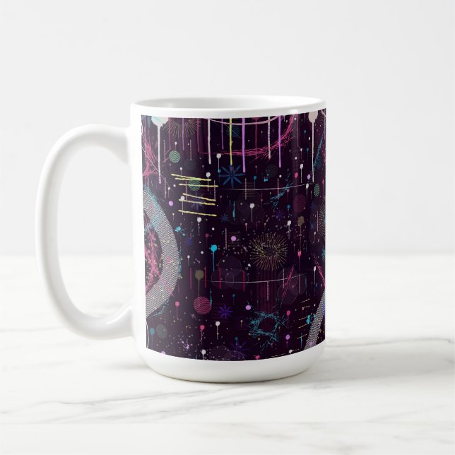 Taza De Café Fireworks Display: Abstract Art  (Izquierda)