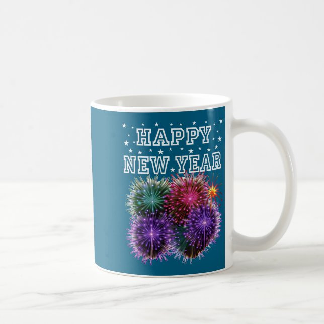 Taza De Café Fireworks New Year's Eve Party  (Derecha)
