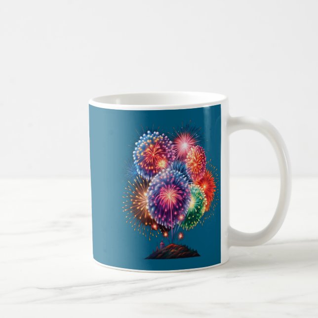 Taza De Café Fireworks New Year's Eve Party Long Sleeve  (Derecha)