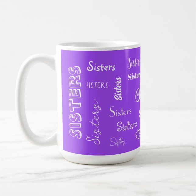 Taza De Café Firma de hermanas púrpuras para siempre (Izquierda)