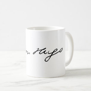 Taza De Café firma de Victor Hugo autógrafo escritor cultura li