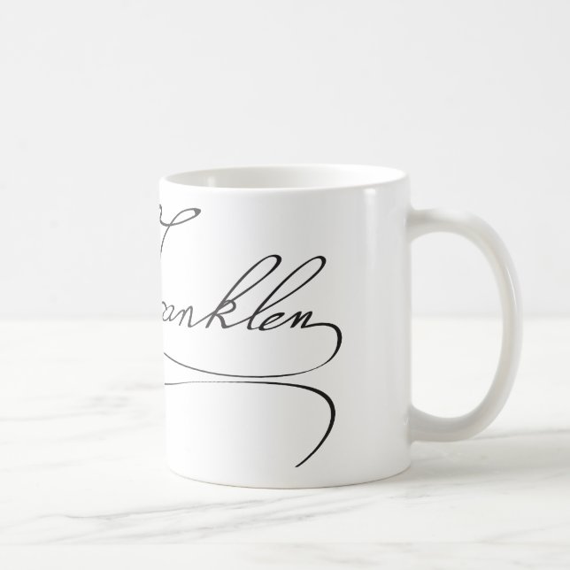 Taza De Café Firma del fundador Benjamin Franklin (Derecha)