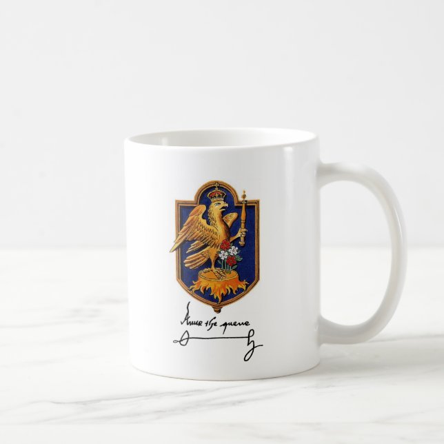 Taza De Café Firma y escudo de armas de Ana Bolena (Derecha)