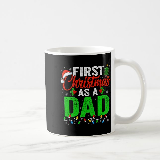 Taza De Café First Christmas As A Dad Xmas Lights New Dad Chris (Derecha)