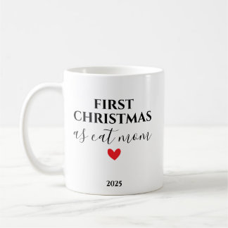 Taza De Café First Christmas as Cat Mom Personalized Holiday