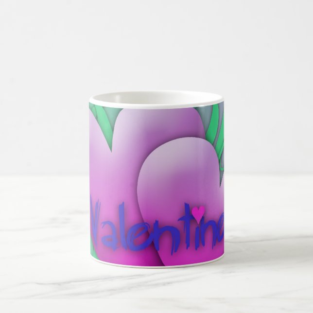 Taza De Café First Love 2 Hearts Happy Valentine Day Mug (Centro)